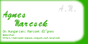 agnes marcsek business card